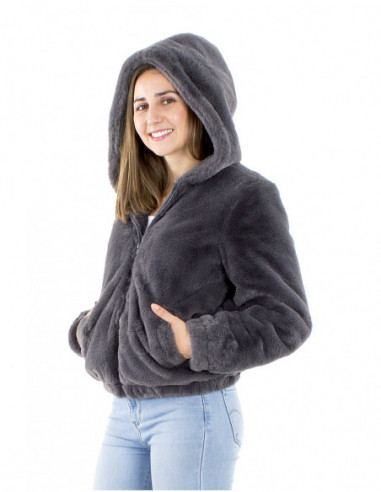 Veste courte fausse fourrure