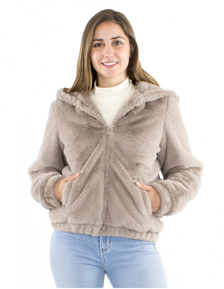 Veste courte fausse fourrure