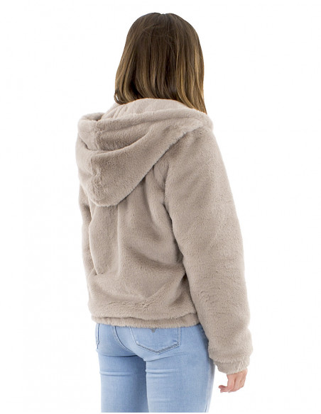 Veste courte fausse fourrure