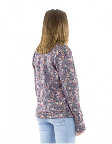 Short paisley pattern fur-lined jacket