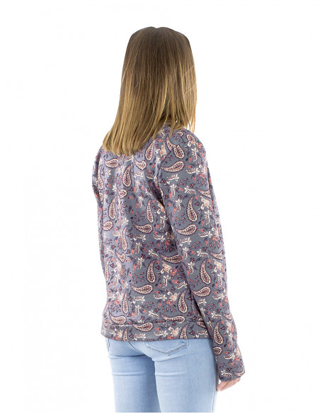 Veste courte fourrée motif cachemire