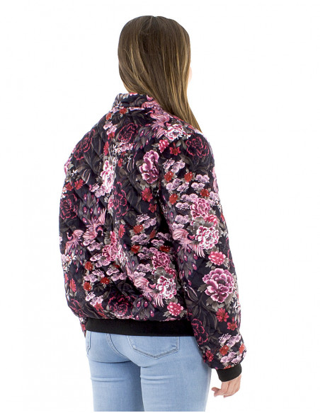 Floral quilted bomber jacket