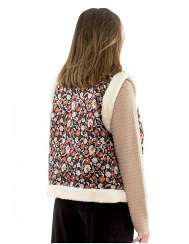 Veste réversible fausse fourrure