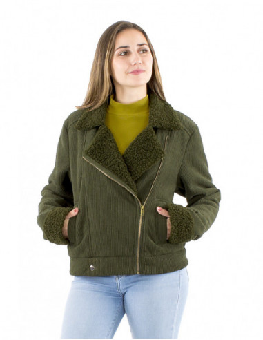Veste velours côtelé fourrée