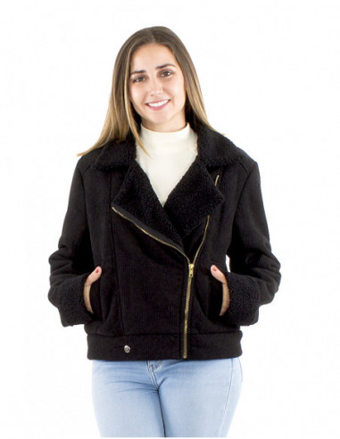 Veste velours côtelé fourrée