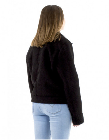 Corduroy jacket with fur