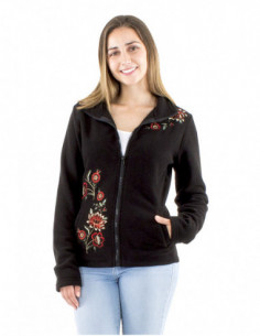 Floral embroidered fleece... 2