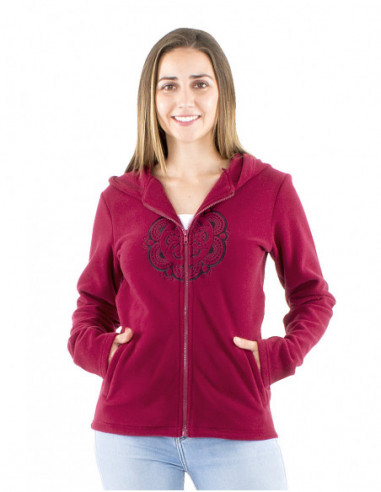 Short mandala fleece jacket