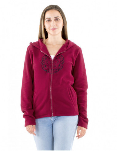 Short mandala fleece jacket
