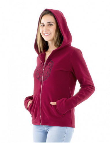 Short mandala fleece jacket