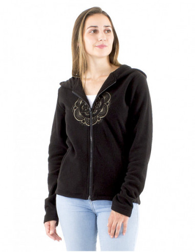 Short mandala fleece jacket