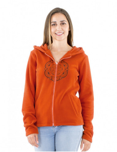 Short mandala fleece jacket