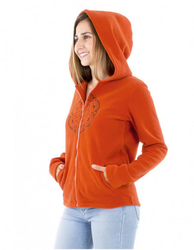 Short mandala fleece jacket