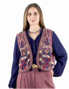Veste sans manches brodée miroirs