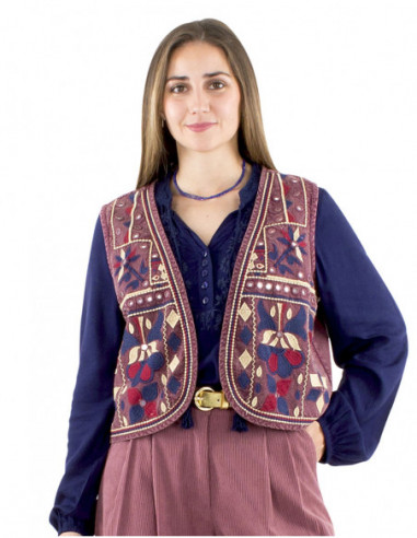 Veste sans manches brodée miroirs