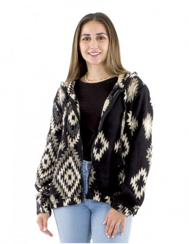 Veste courte jacquard avec capuche