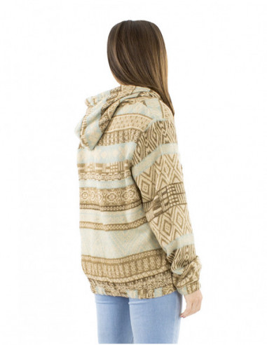 Veste courte jacquard avec capuche