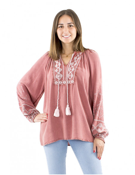 Oriental ethnic style blouse