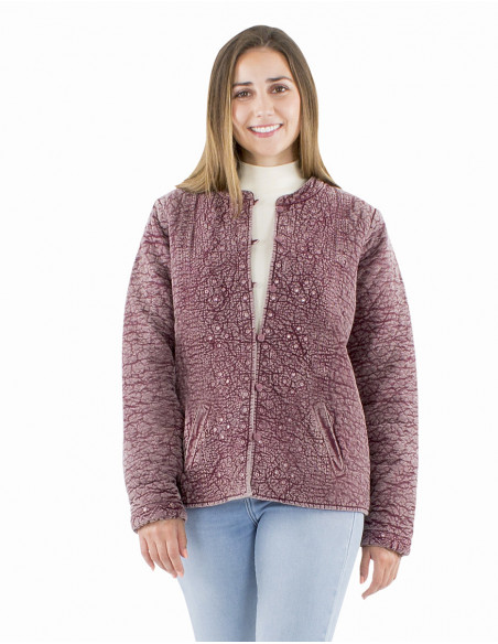 Quilted jacket with embroidered mirrors