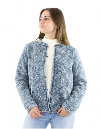 Quilted jacket with embroidered mirrors