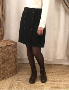Short corduroy wrap skirt
