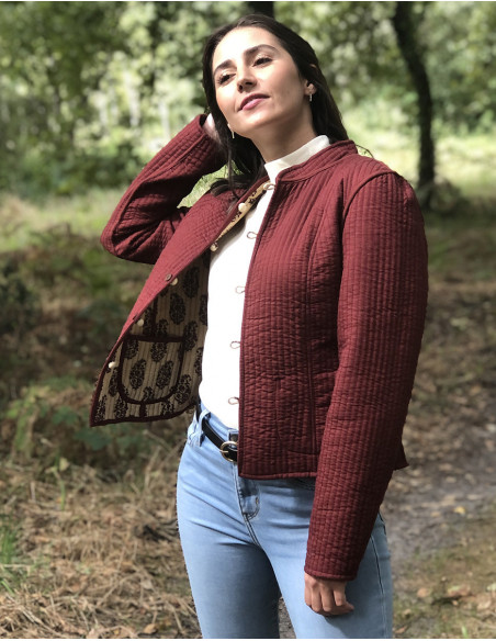 Veste réversible matelassée bohème