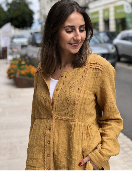 Chemisier brodé bohème chic