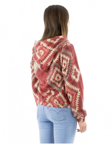 Veste courte jacquard avec capuche