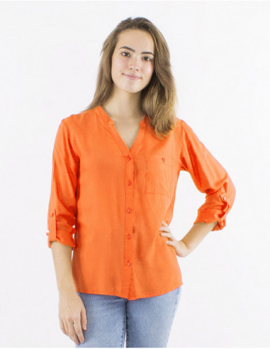 Basic shirt with adjustable 3/4 sleeves