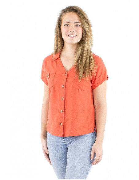 Basic blouse with wooden buttons