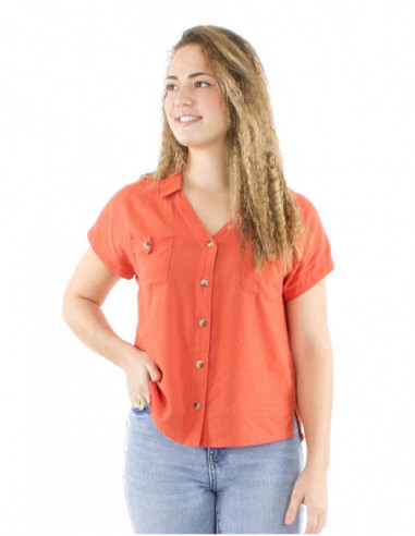 Chemisier basique à boutons bois