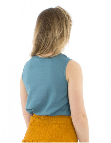 Bohemian sleeveless top with ties