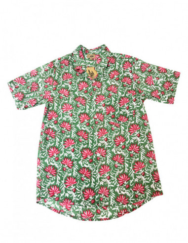 Men's flowery cotton shirt