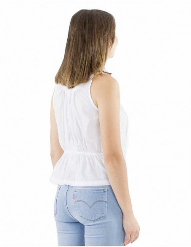 Top coton brodé main