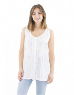 Long cotton embroidered top