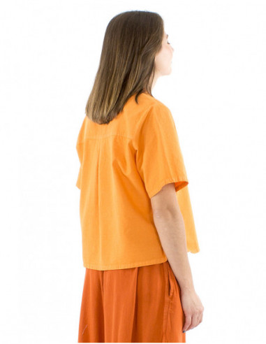 Chemisier femme court et ample coton