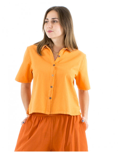 Chemisier femme court et ample coton