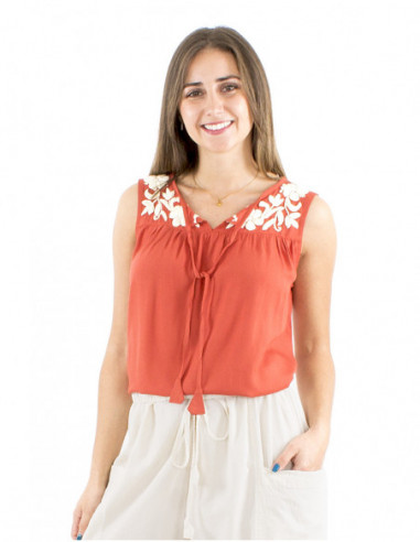 Handmade embroidered bohemian top