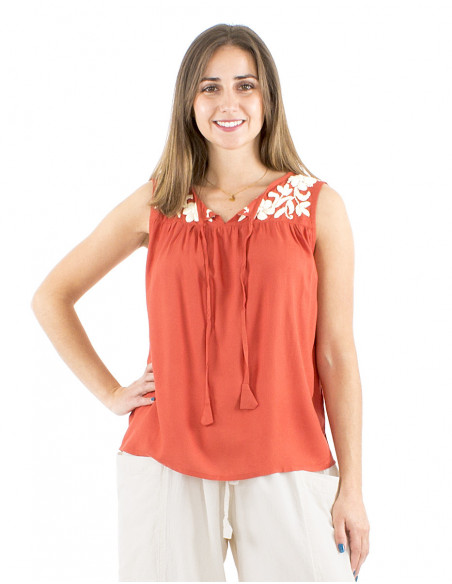 Handmade embroidered bohemian top