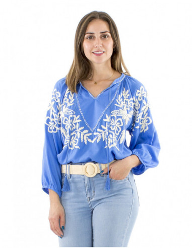 Chemisier femme gypsie bohème brodé main