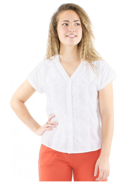 Cotton hand embroidered boho blouse