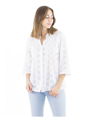 Chemisier coton broderies anglaises