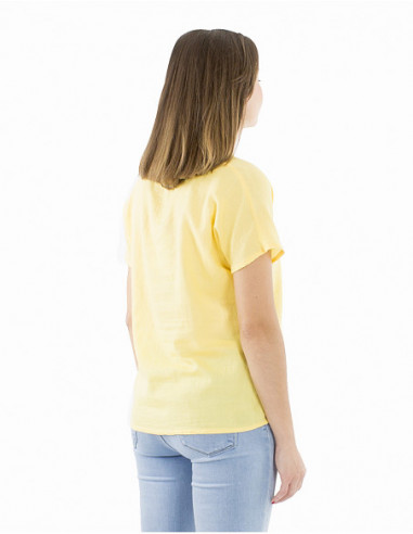 Plain fabric cotton top with V-neck