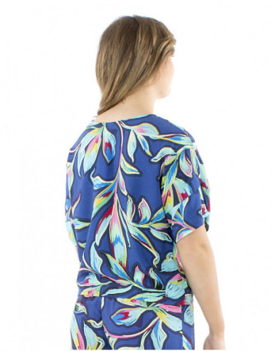 Large cut boho blouse colorful print