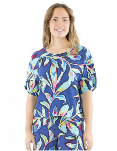 Large cut boho blouse colorful print