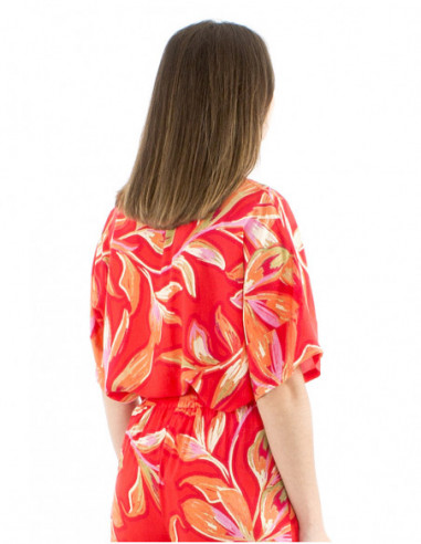 Large cut boho blouse colorful print