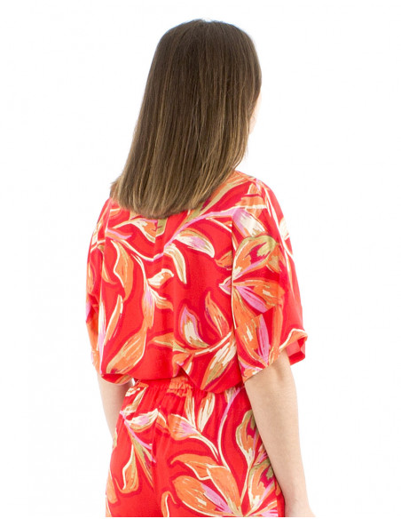 Large cut boho blouse colorful print