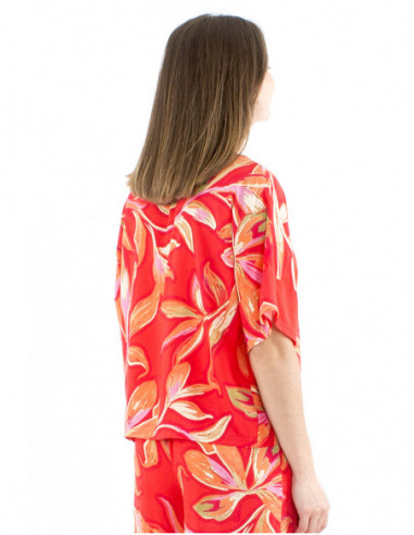 Large cut boho blouse colorful print