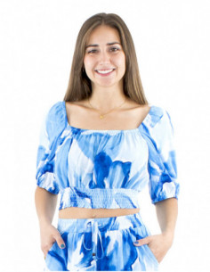 Crop top original motif bohème coloré 2