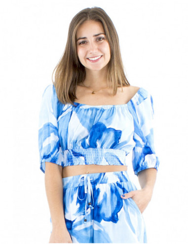 Original crop top colorful boho print